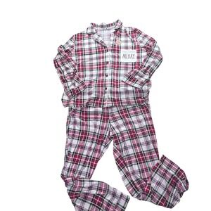 Rae Dunn MERRY Tartan Plaid Holiday Pajama Set Women's XL Christmas Morning Cozy